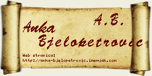 Anka Bjelopetrović vizit kartica